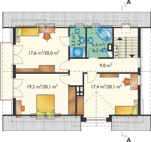 Poddasze projektu Cedryk - murowana – ceramika