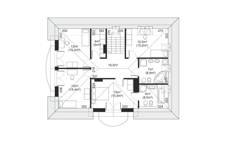 Poddasze projektu Dom przy Bukszpanowej