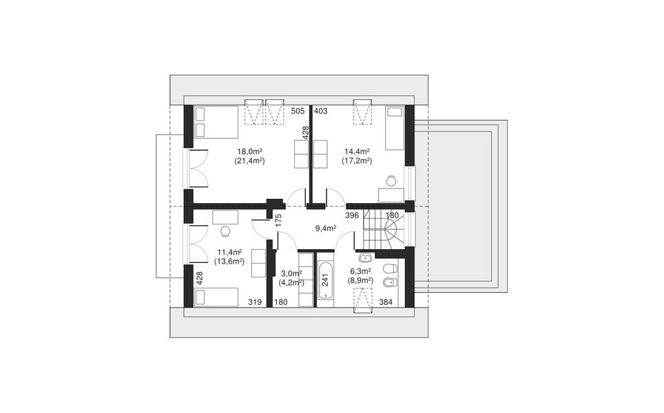 Poddasze projektu Dom przy Maciejkowej