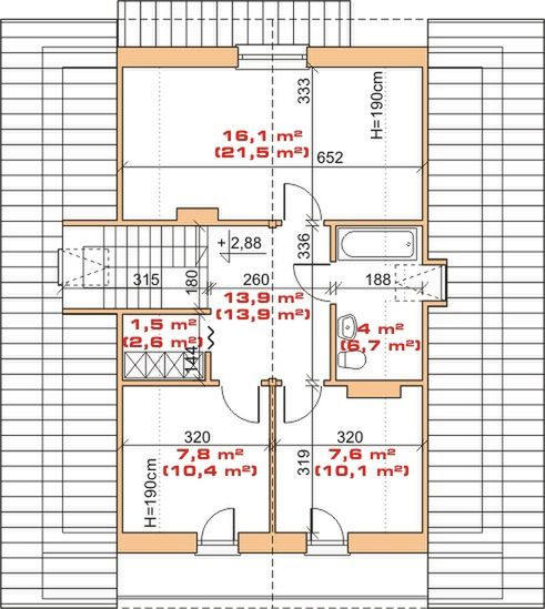 Poddasze projektu Dom przy Malinowej