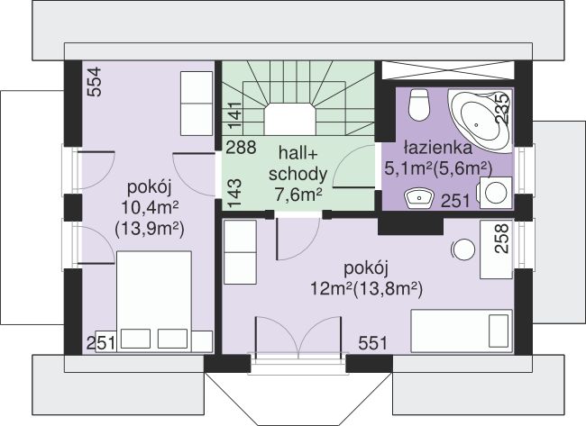 Poddasze projektu Dom przy Jałowcowej