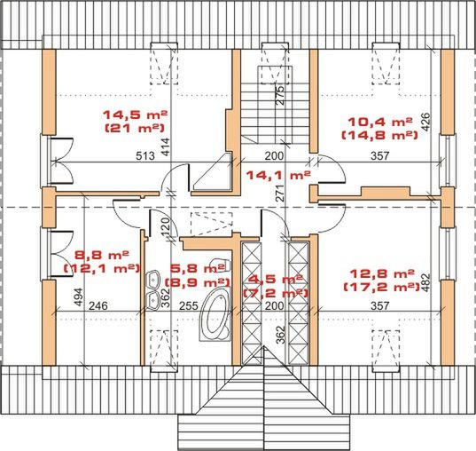 Poddasze projektu Dom przy Szkarłatnej