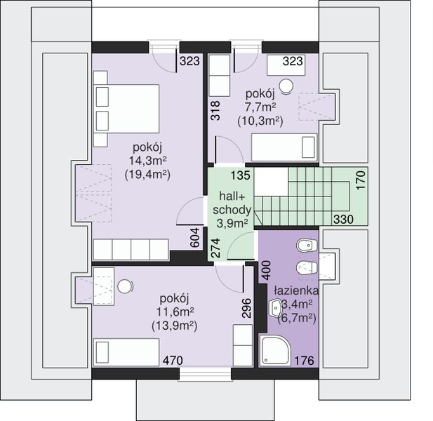 Poddasze projektu Dom przy Cyprysowej