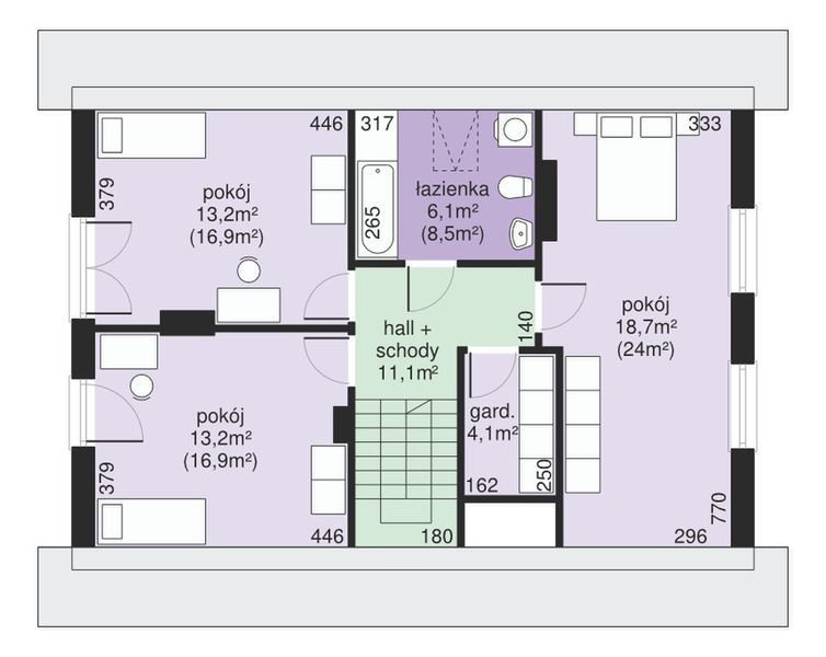 Poddasze projektu Dom przy Głogowej 2