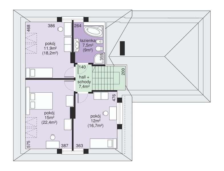 Poddasze projektu Dom przy Malowniczej