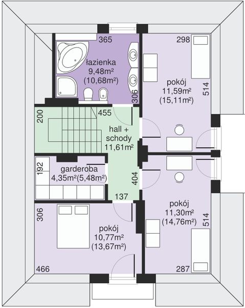Poddasze projektu Dom przy Sielskiej 3