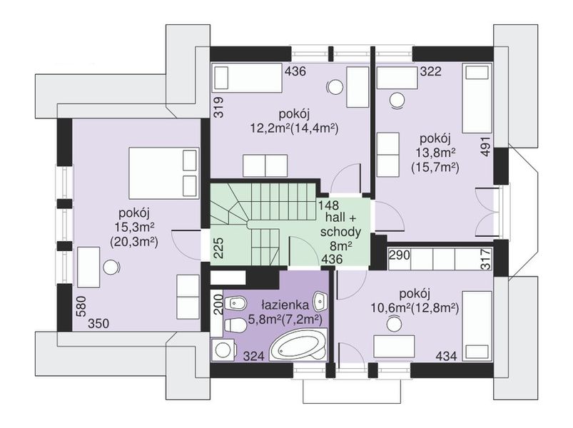 Poddasze projektu Dom przy Przyjaznej 5