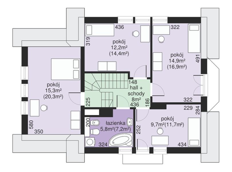 Poddasze projektu Dom przy Przyjaznej 7