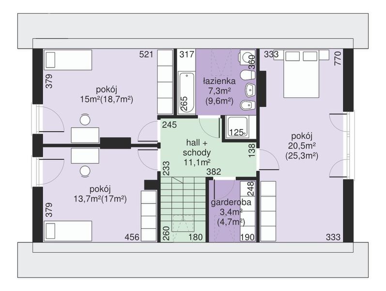 Poddasze projektu Dom przy Głogowej 4
