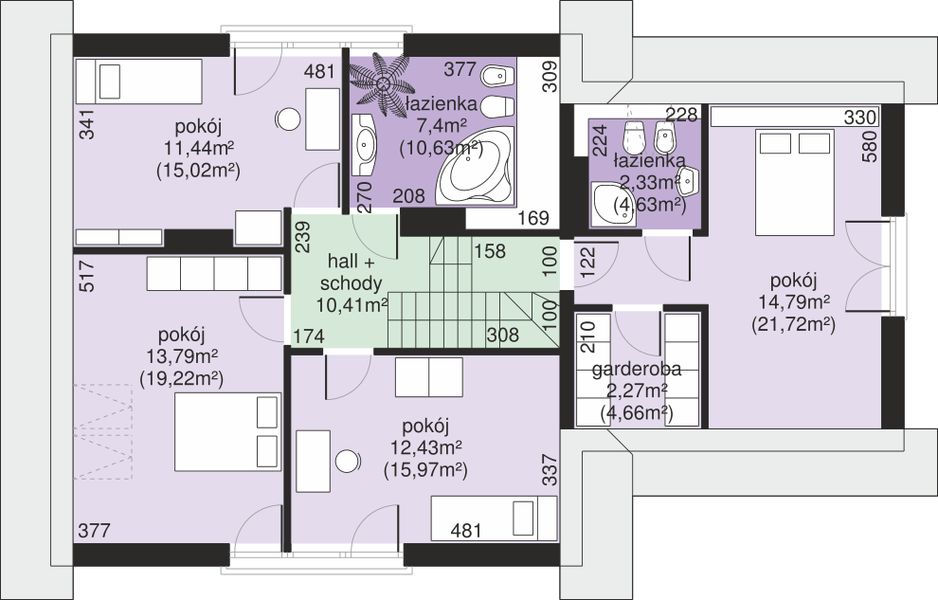 Poddasze projektu Dom przy Cyprysowej 4