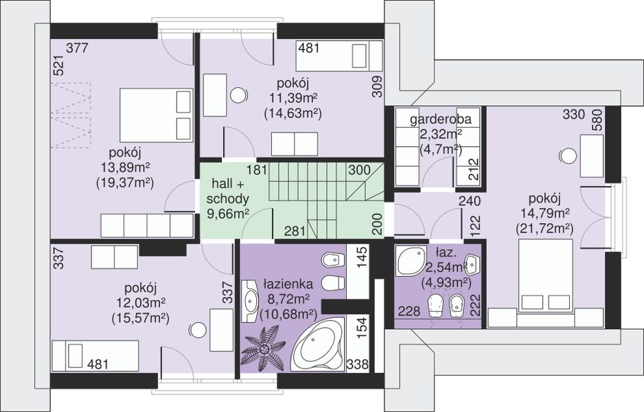Poddasze projektu Dom przy Cyprysowej 5