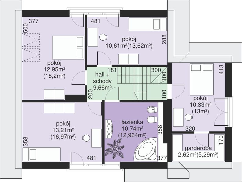 Poddasze projektu Dom przy Cyprysowej 9