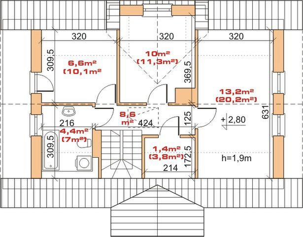 Poddasze projektu Dom przy Sosnowej