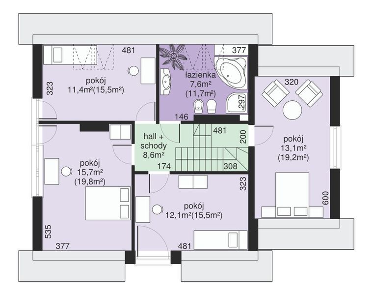 Poddasze projektu Dom przy Cyprysowej 21