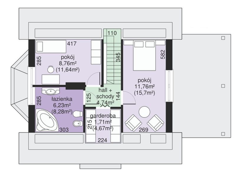 Poddasze projektu Dom przy Imbirowej 2