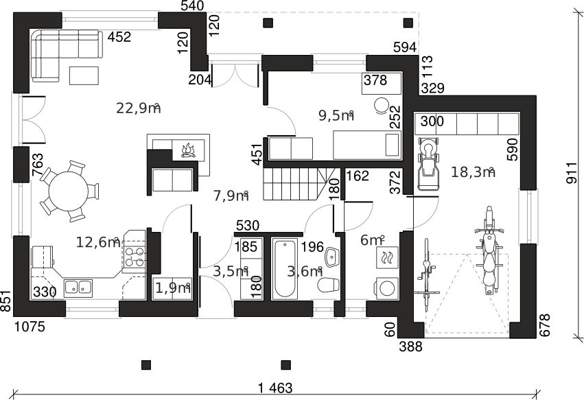 Parter projektu Dom przy Modrzewiowej