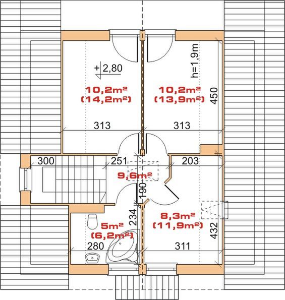 Poddasze projektu Dom przy Stokrotek