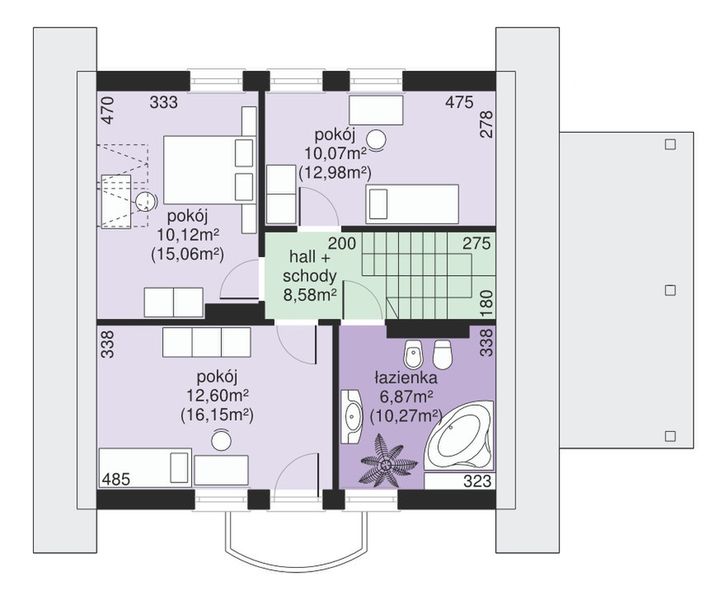 Poddasze projektu Dom przy Cyprysowej 27