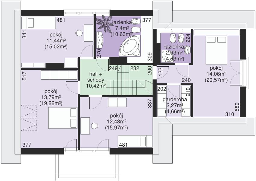 Poddasze projektu Dom przy Cyprysowej 19