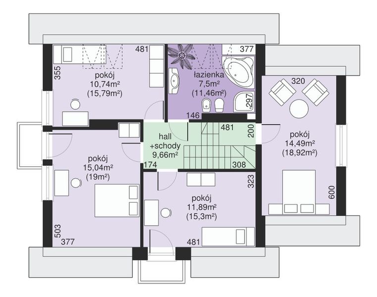 Poddasze projektu Dom przy Wiosennej 4