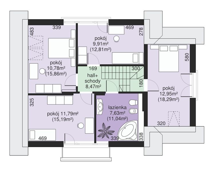 Poddasze projektu Dom przy Cyprysowej 29