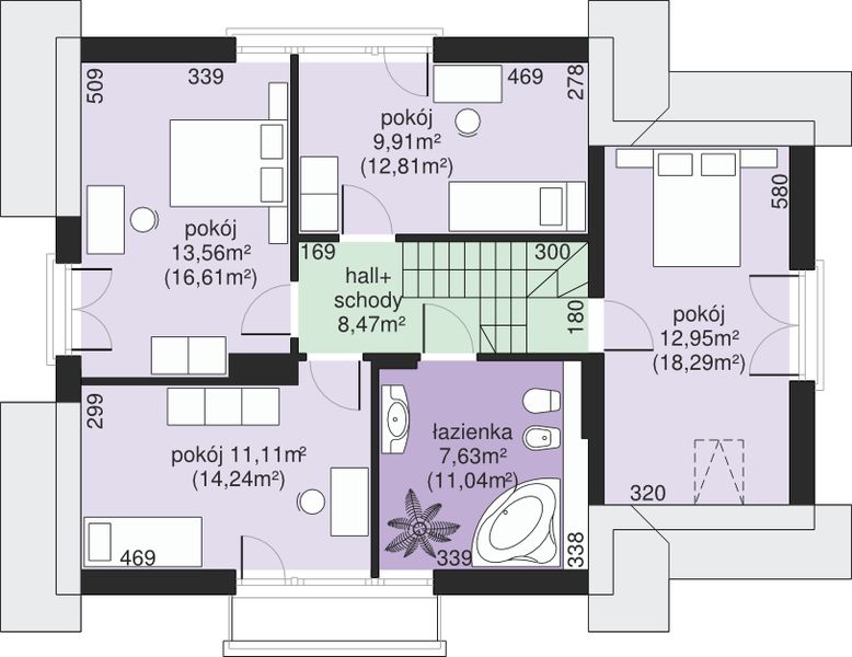 Poddasze projektu Dom przy Cyprysowej 30