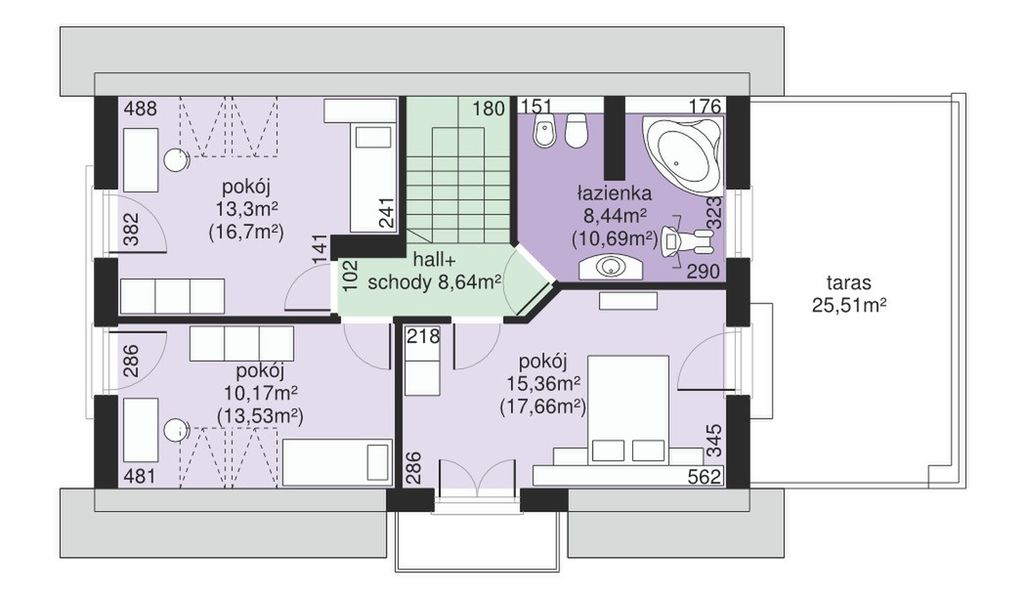Poddasze projektu Dom przy Alabastrowej 2