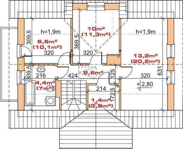 Poddasze projektu Dom przy Świerkowej
