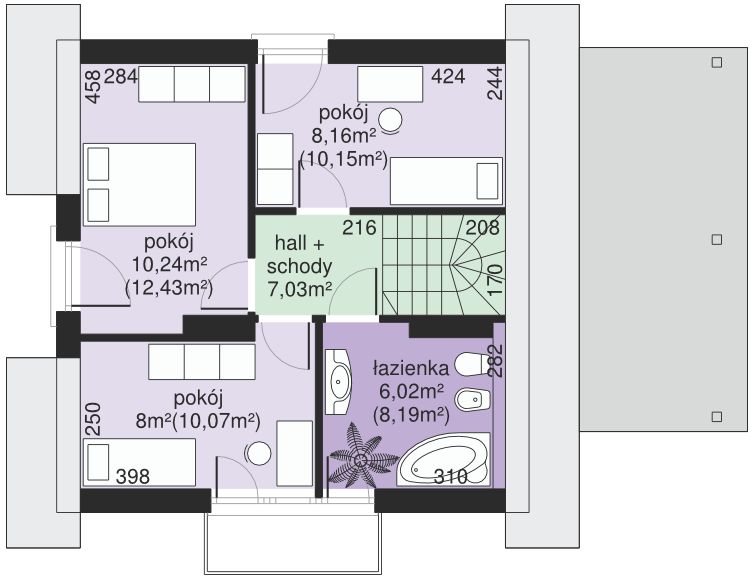 Poddasze projektu Dom przy Cyprysowej 35