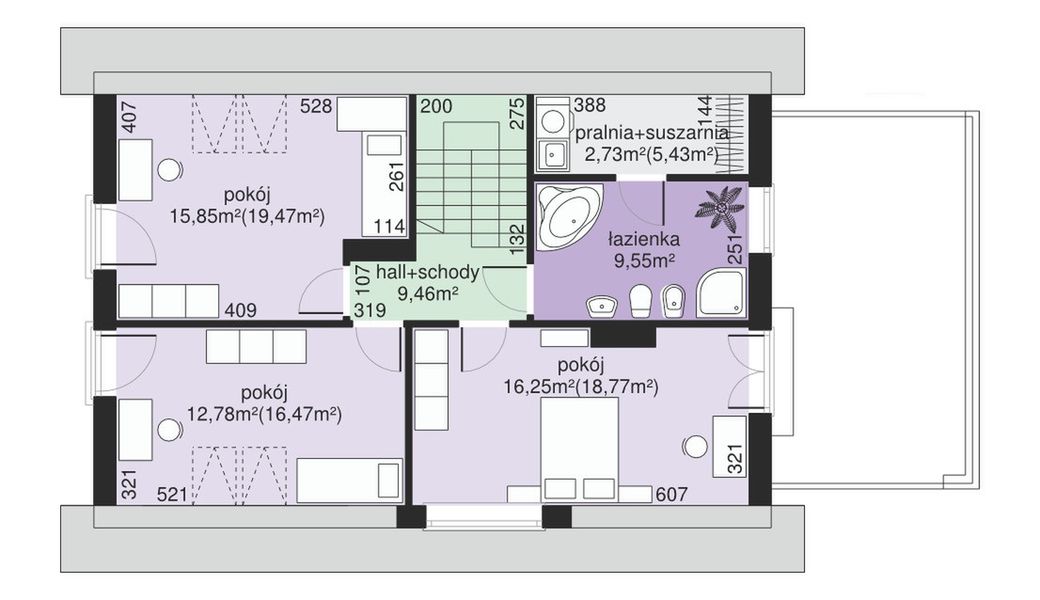 Poddasze projektu Dom przy Alabastrowej 6