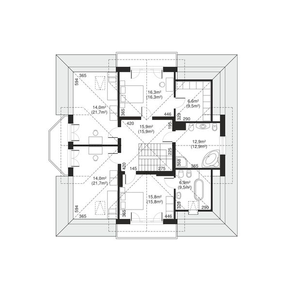 Poddasze projektu Dom przy Szmaragdowej