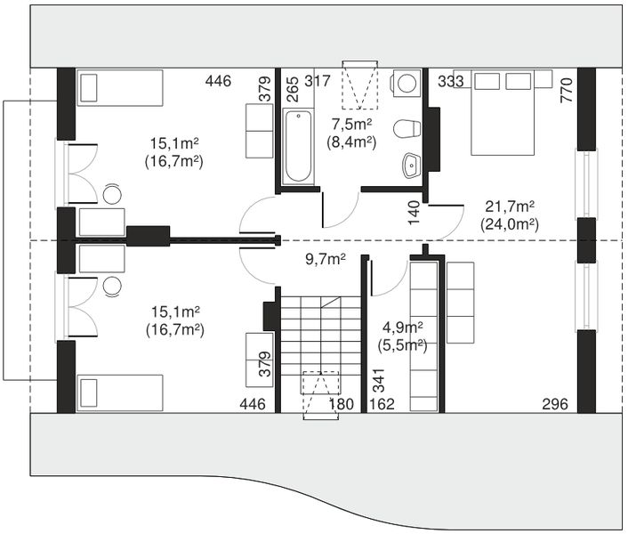 Poddasze projektu Dom przy Berberysowej