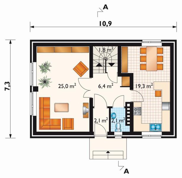 Parter projektu Alfa - murowana - ceramika