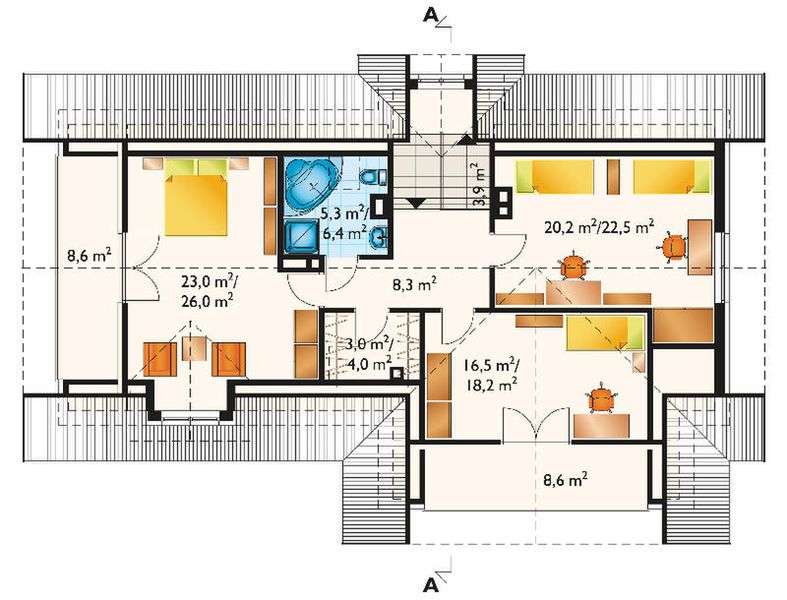 Poddasze projektu Alka - murowana – ceramika