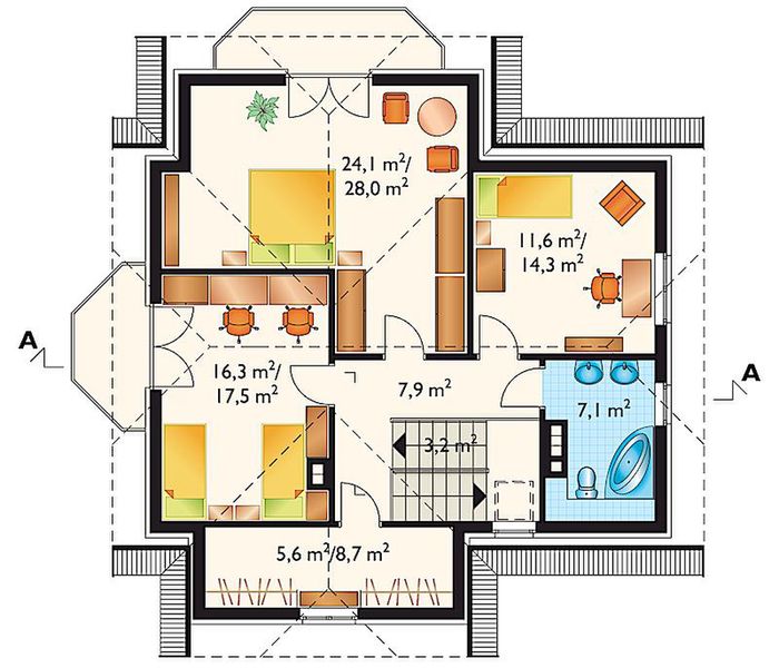 Poddasze projektu Antracyt - murowana – beton komórkowy