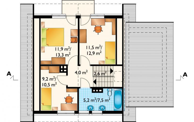 Poddasze projektu Aster - murowana – ceramika