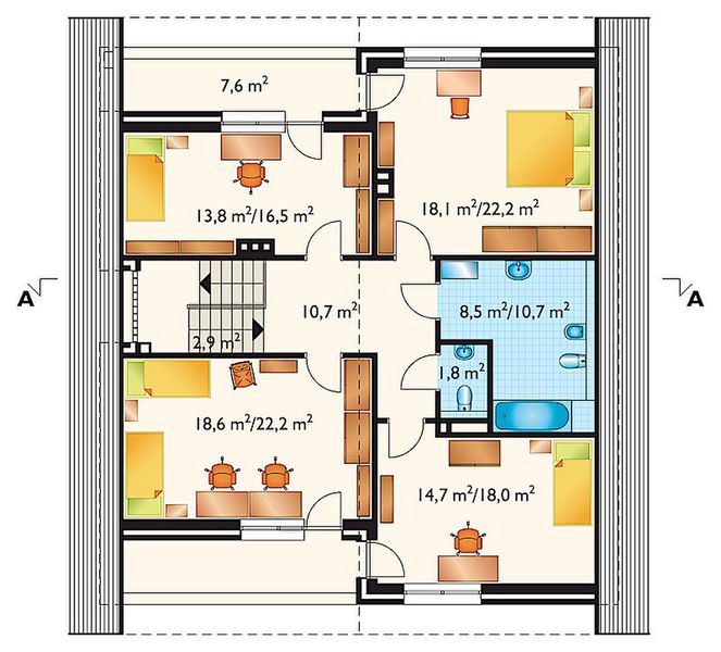 Poddasze projektu Atut - murowana – ceramika