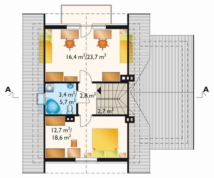 Poddasze projektu Kraska - murowana – ceramika