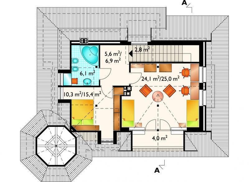 Poddasze projektu Kurza Stopka - murowana – ceramika