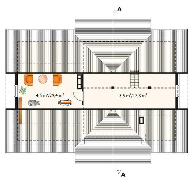 Poddasze projektu Lawenda - murowana – beton komórkowy