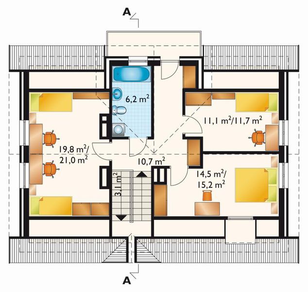 Poddasze projektu Malwa - murowana - ceramika
