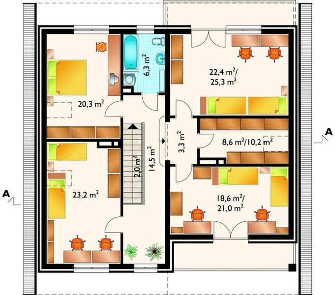 Poddasze projektu Meteor - murowana – ceramika