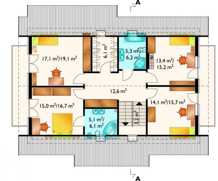 Poddasze projektu Miś - murowana – ceramika