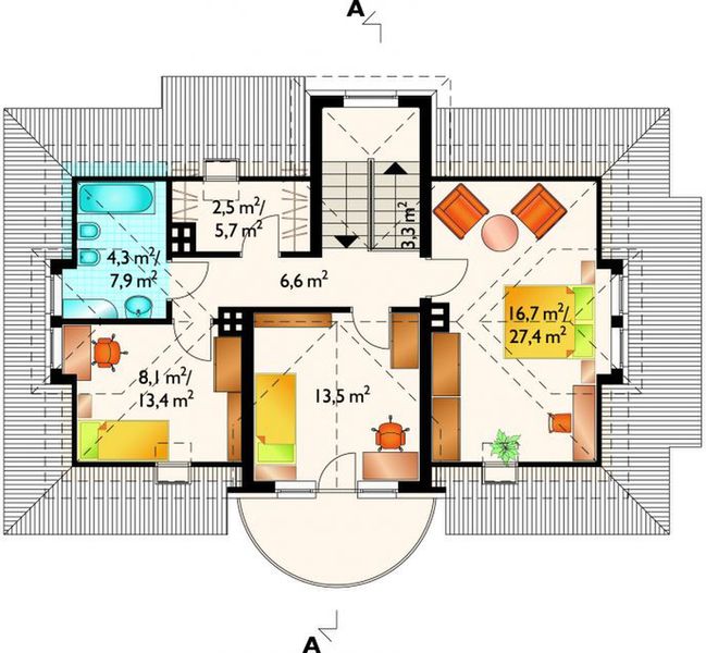 Poddasze projektu Nefryt - murowana – ceramika