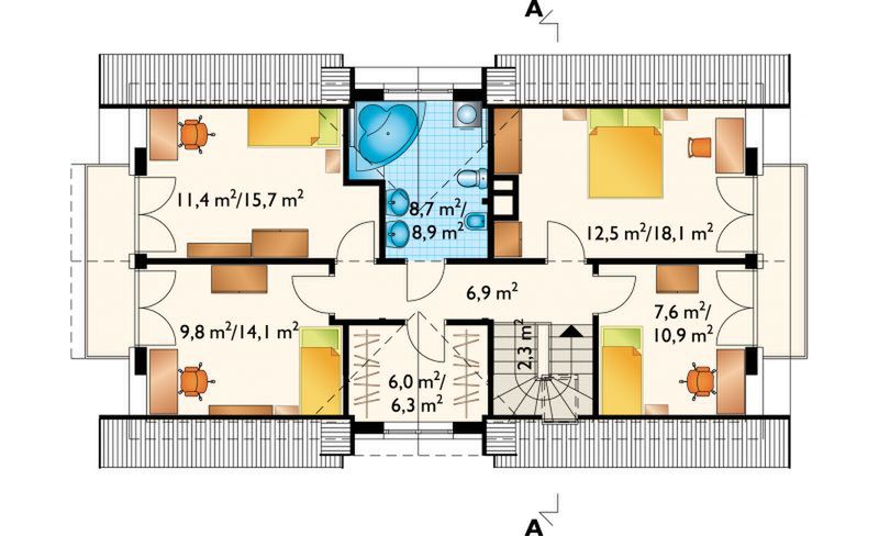Poddasze projektu Zebra - murowana – ceramika