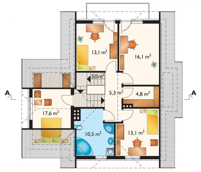 Poddasze projektu Dioryt - murowana – ceramika