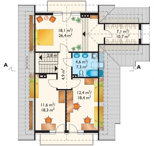 Poddasze projektu Dudek - murowana – ceramika