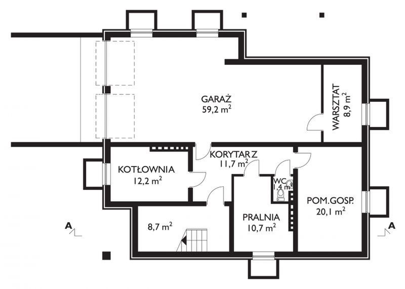 Piwnica projektu Berberys - murowana – ceramika