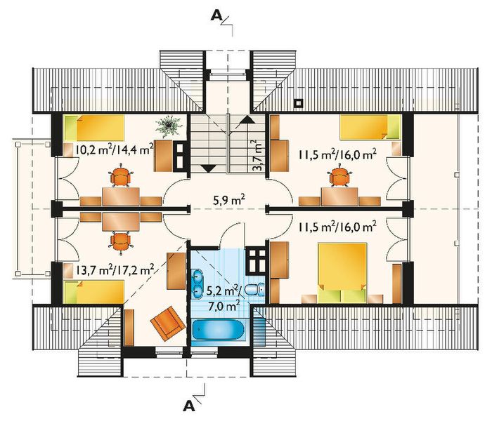 Poddasze projektu Beryl - murowana – beton komórkowy