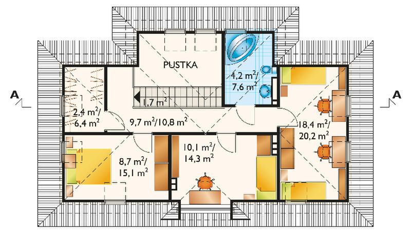 Poddasze projektu Bóbr - murowana – ceramika